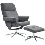 Recliner Chair With Footstool With Adjustable | Charcoal Grey