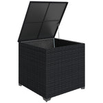 253l Garden Storage Box, Rattan Deck Box With Liner | Black