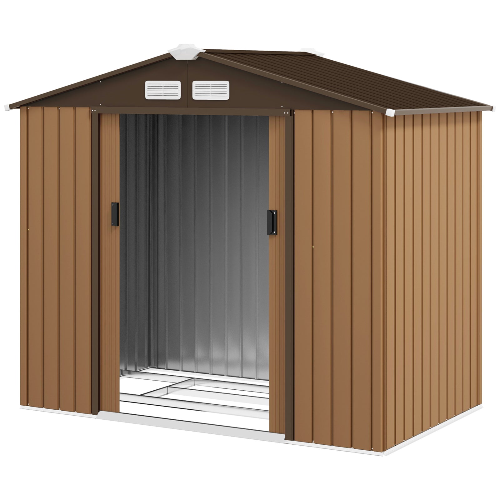 Garden Shed Storage Unit W/locking Door Floor Foundation | Yellow
