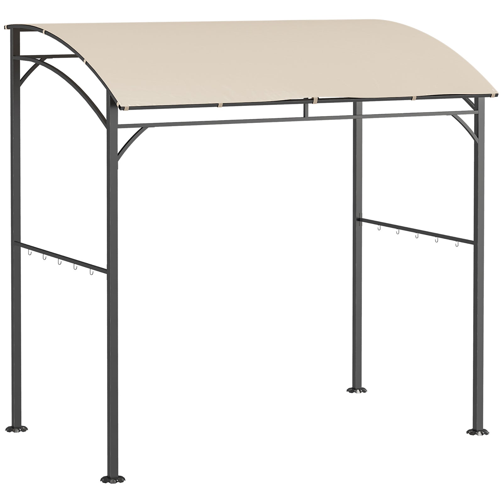 2.2 X 1.5 M Bbq Gazebo Tent Sun Shade With Canopy And Hooks | Beige
