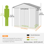 6.5x3.5ft Metal Garden Shed For Garden | Green