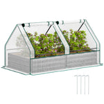 Raised Garden Bed With Cover, White And Dark Grey