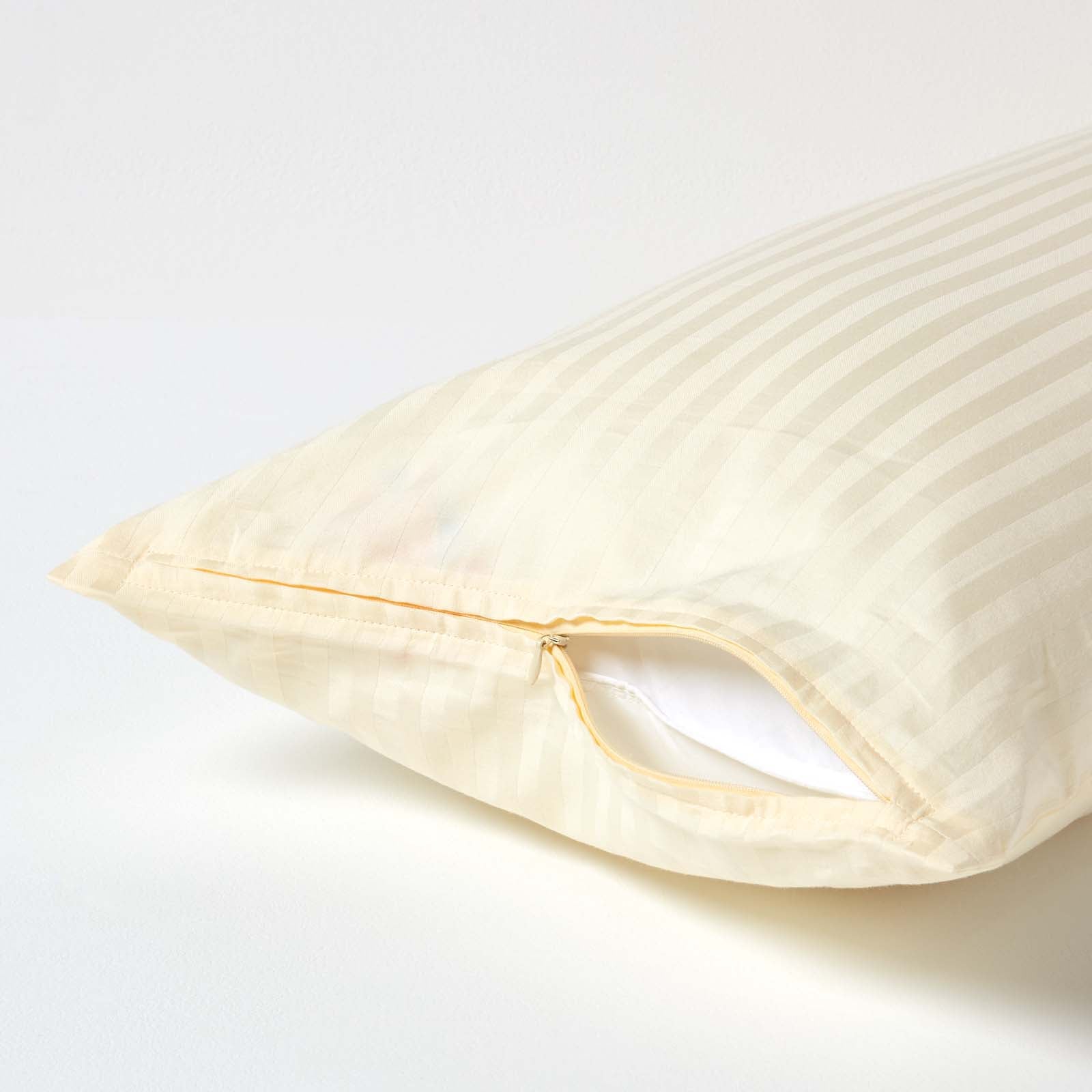 European Size Egyptian Cotton Pillowcase 330 Tc | 40 x 80cm | Pastel Yellow