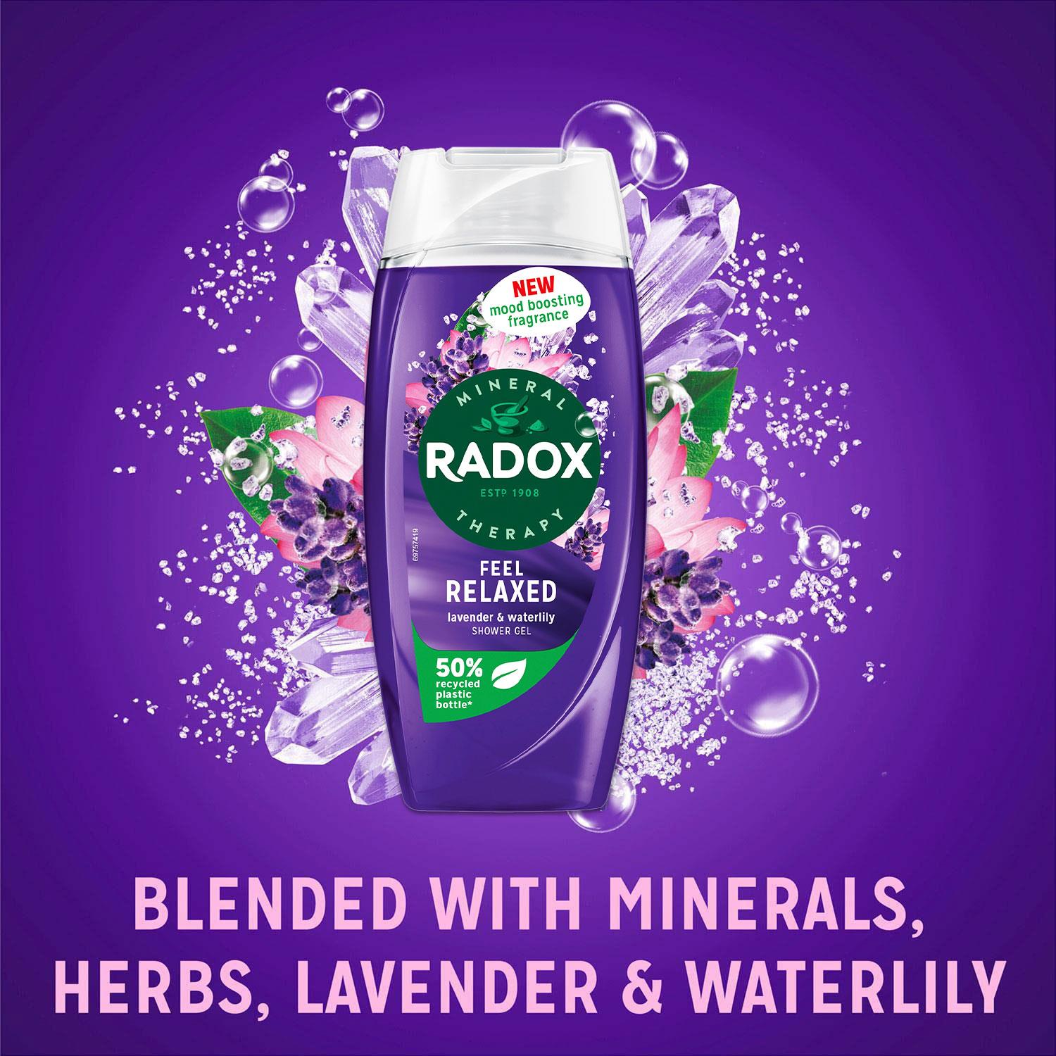 Mineral Therapy Shower Gel Feel Relaxed With Lovender & Waterlily, 225ml, 6pk | 6 | Purple
