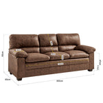 Bonded Faux Leather Sofa - 3 Seater | Light Brown