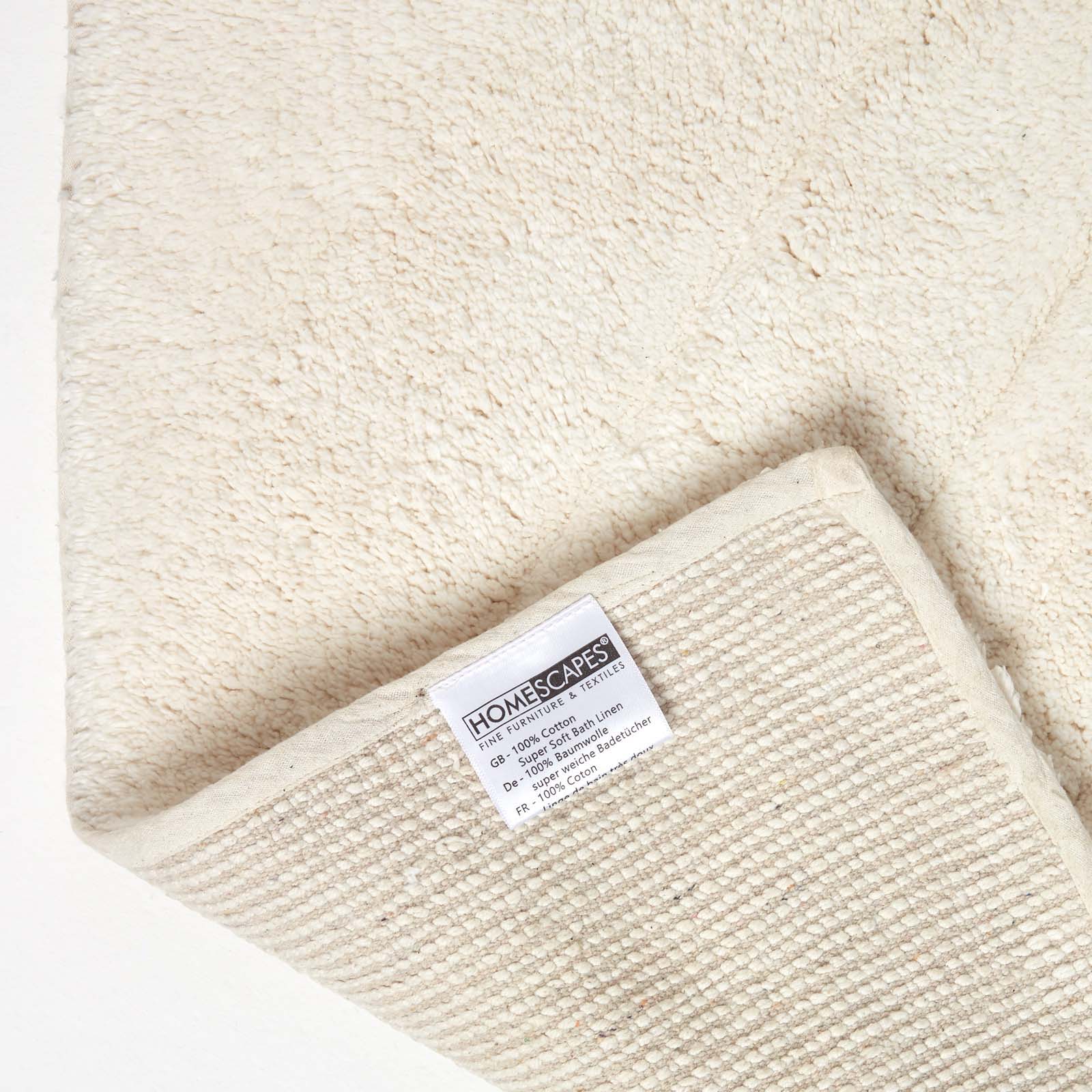 Cotton Tufted Rug Union Jack Plain Embossed Mat | 150cm x 95cm | Ivory
