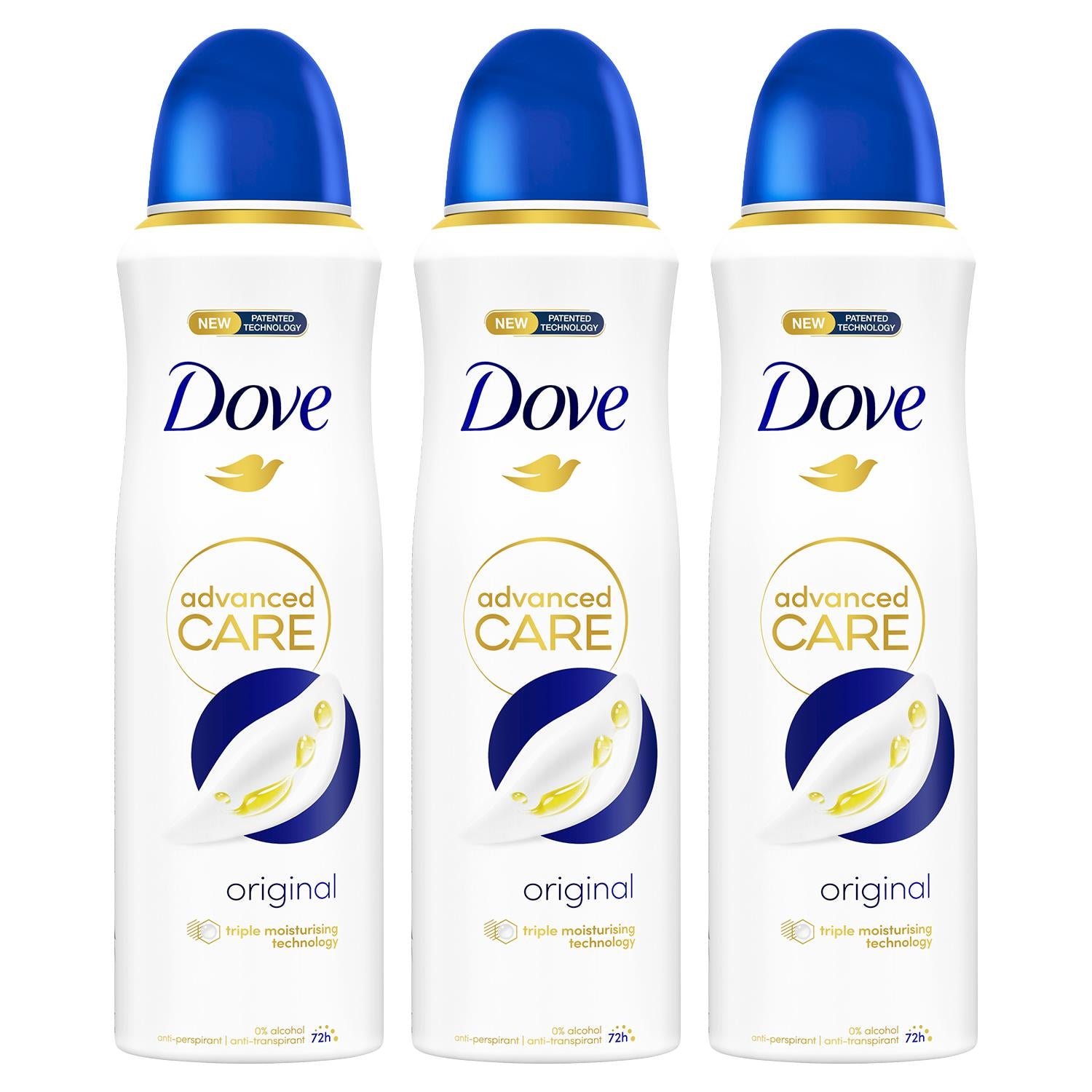 Advanced Care Anti-perspirant Deodorant Spray Original, 3x 200ml | White