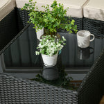 Rattan Outdoor Garden Furniture Patio Corner Sofa Set | Black