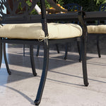 Set Of 4 Outdoor Seat Cushion W/ Ties, For Garden Furniture | Beige
