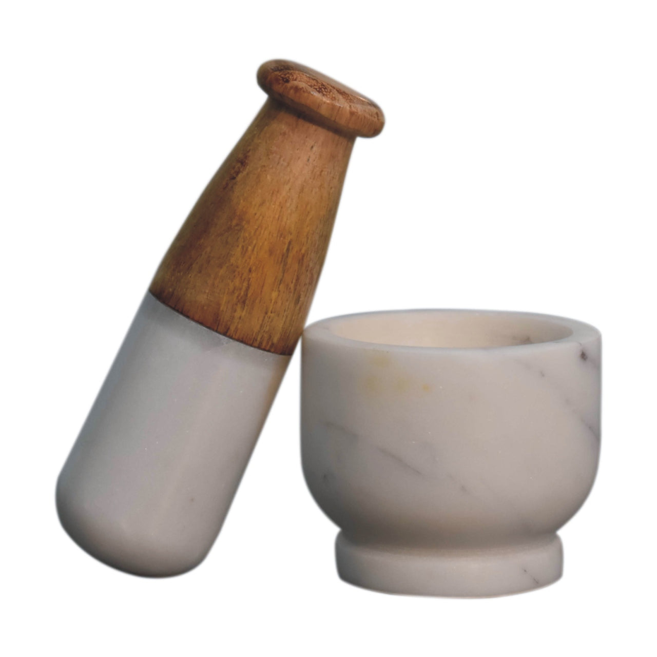 Marble Pestle & Mortar | Small | Brown & White