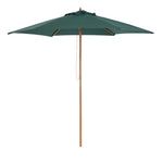 2.5m Wood Garden Parasol Sun Shade | Green