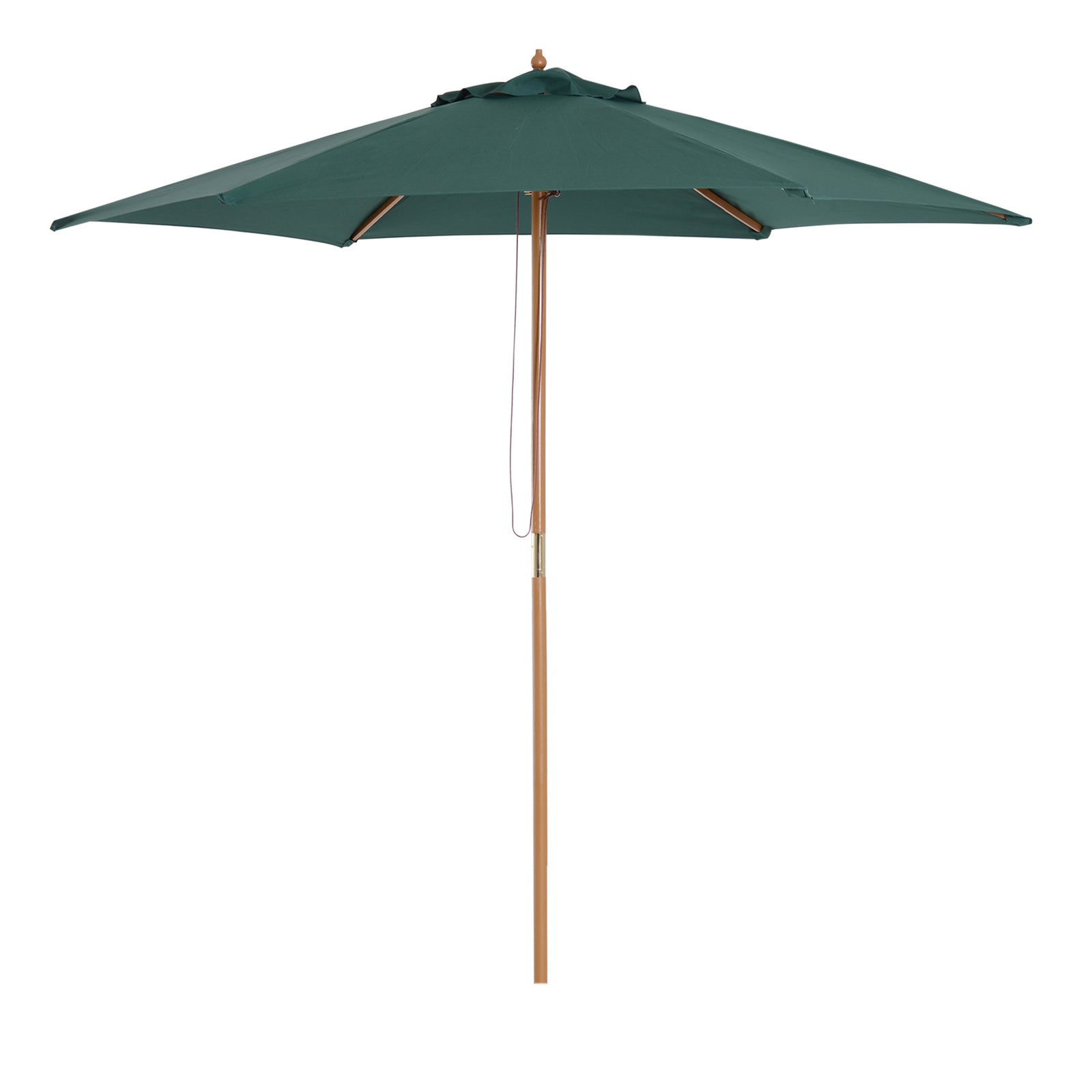 2.5m Wood Garden Parasol Sun Shade | Green