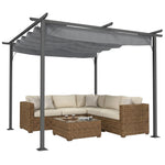 3x3m Outdoor Pergola Metal Gazebo Porch Awning Canopy | Grey