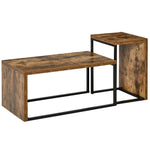 2 Pieces Industrial Coffee Table Set