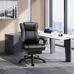 Pu Leather Office Chair W/ Foot Rest | Black
