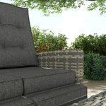 4 Piece Rattan Garden Furniture Set With Sofa, Glass Table | Light Slate Gray