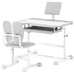 Height Adjustable Kids Desk And Chair Set W/ Tilted Desktop | Grey