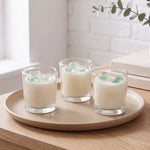 Fluorite Black Tea & Vetiver Crystal Scented Candle Set, Pack Of 3