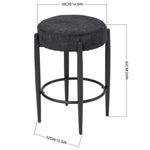 Breeins Set Of 2 Modern Chenille Bar Stool With Footrest
