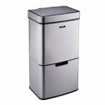 75l Sensor Recycling Bin With Food Caddy & 25 Bin Biodegradable Bags | 75L | Silver