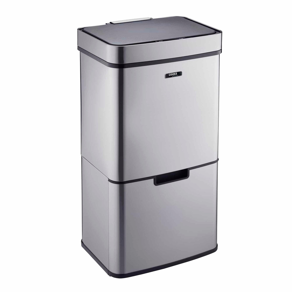 75l Sensor Recycling Bin With Food Caddy & 25 Bin Biodegradable Bags | 75L | Silver