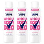 Women Wild Rose Whole Body Deodorant Spray Aluminium Free 150ml | Set of 3