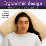V Shaped Pillow Shredded Orthopaedic Memory Foam, Head, Neck & Back Pregnancy Maternity Support, Washable Cover | V Shape | Cream