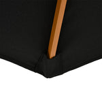 3m Wooden Bamboo Parasol Outdoor Umbrella Canopy | Black