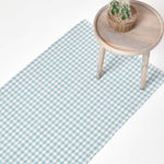Cotton Gingham Check Rug Hand Woven | 200cm | Blue