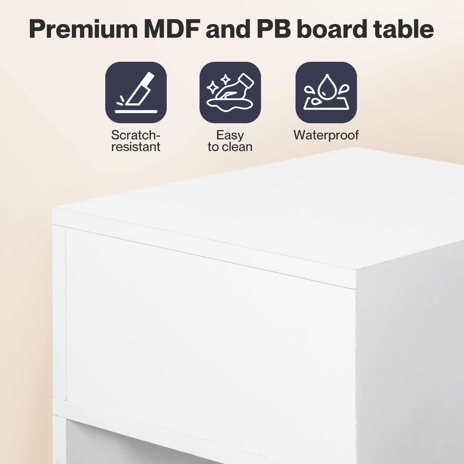 Bedside Table Cabinet  Narrow Slim Side Cabinet White Drawer Open Shelf | White