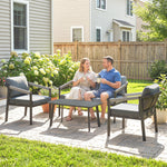 4 Seater Aluminium Garden Furniture Set, Outdoor Patio Furniture