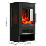 Freestanding Electric Fireplace Heater With Remote & Touch Screen – 8 Led Flame Colors, 2 Heat Settings (900w/1800w)