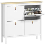 4 Drawer Shoe Cabinet For Hallway | White