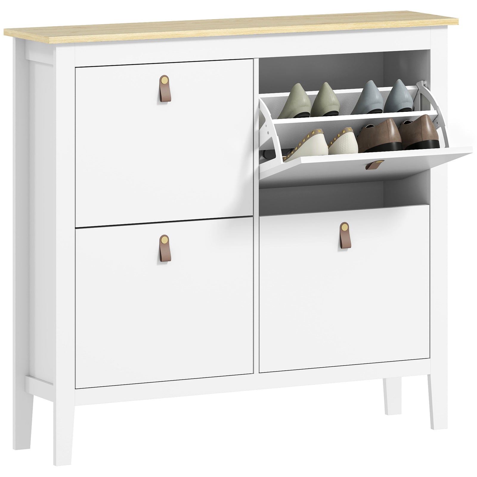 4 Drawer Shoe Cabinet For Hallway | White
