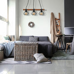 Ulf Hand Made Wall Lamp Matt Black Cage Natural Wood Rugged Industrial Chic