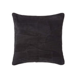 Real Leather Suede Cushion With Feather Filling | 45cm x 45cm | Black