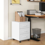 Mobile File Cabinet With 3 Drawers Under Desk | One Size | White