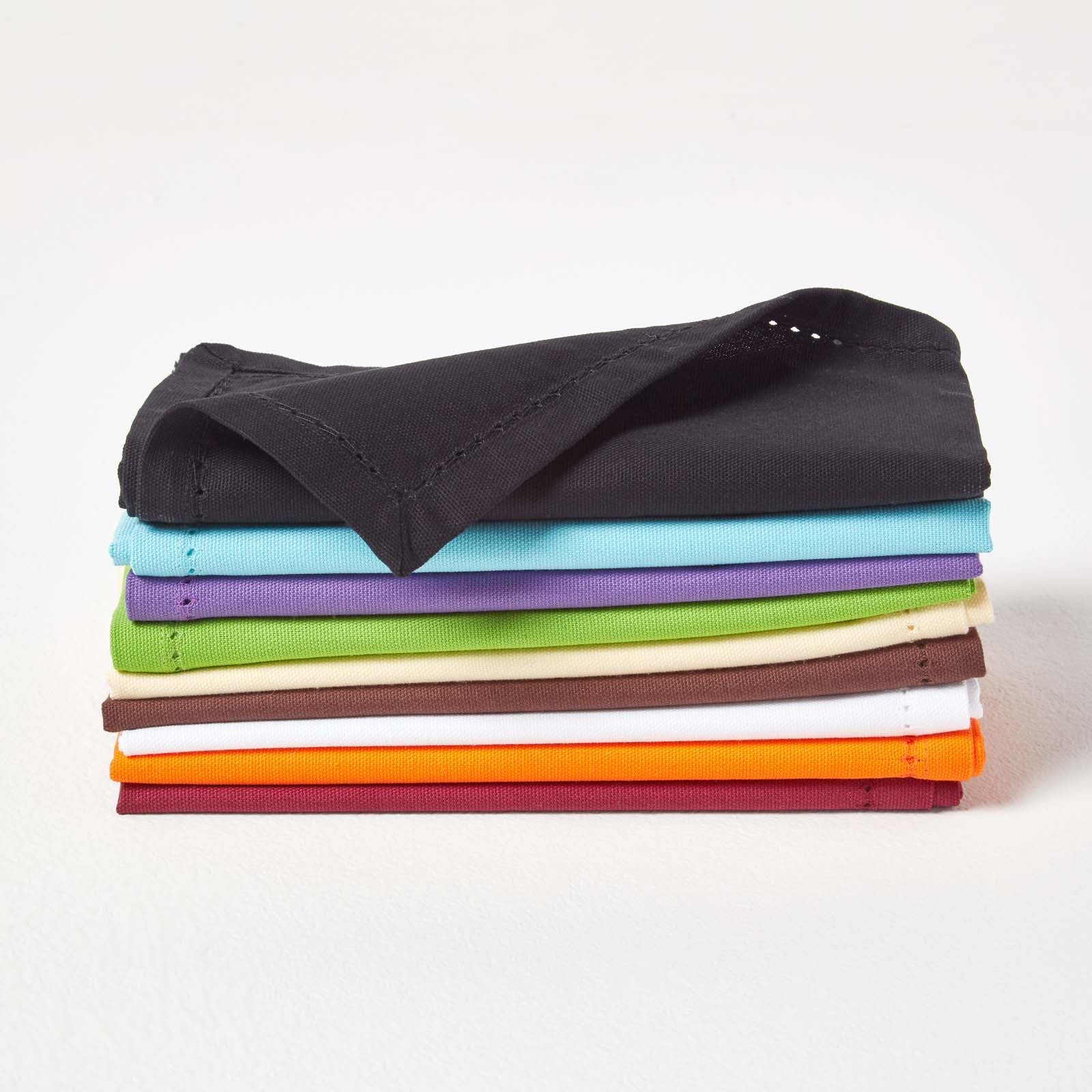 Plain Cotton Fabric 4 Napkins Set | 45cm x 45cm | Orange