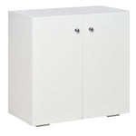 Freestanding Storage Cabinet Two Shelves Wooden Sideboard | One Size | White