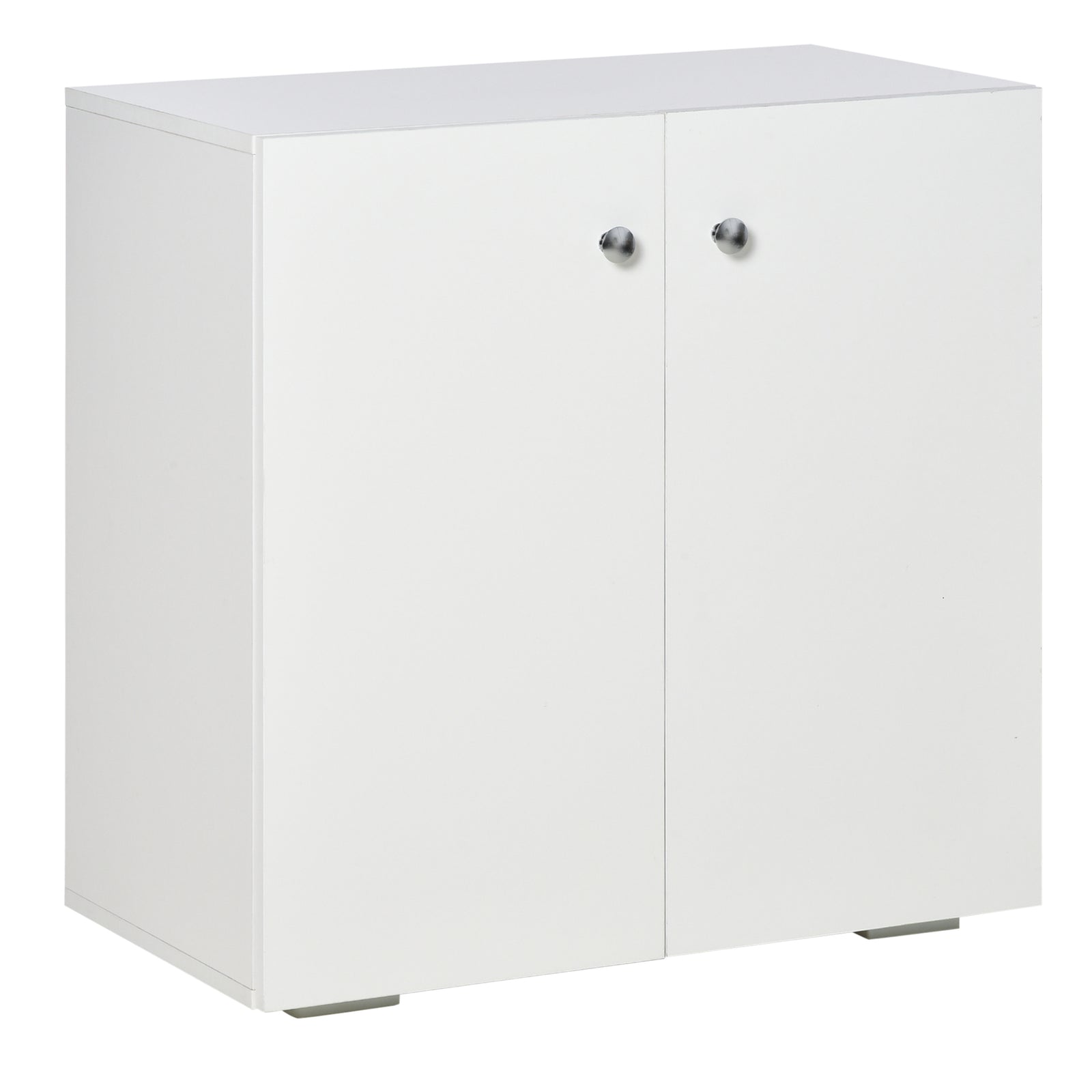 Freestanding Storage Cabinet Two Shelves Wooden Sideboard | One Size | White