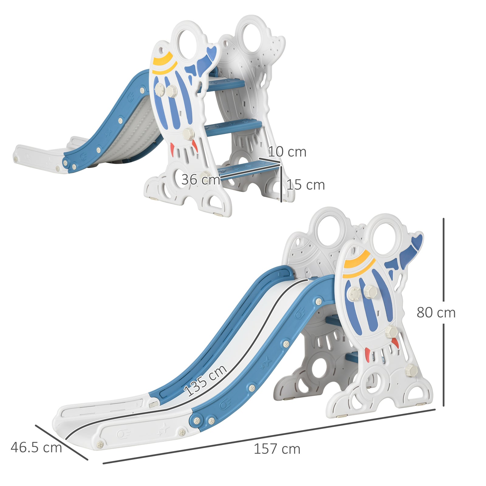 Baby Slide Freestanding Slide For Kids 1.5-3 Years Space Theme | Blue