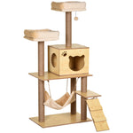 Cat Tree, 130cm Cat Tree For Indoor Cats, Multi-level Plush Cat Tower
