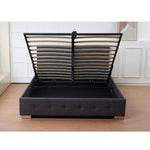 The Oslo Charcoal Linen Tufted Ottoman Bed Frame | King | Charcoal