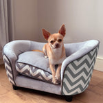 Dog Sofa Pet Couch For Xs Dogs W/ Removable Sponge Padded Cushion - Grey