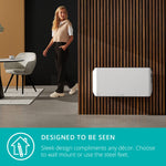 Edge 1000 Smart Convector Heater, 1000w Heating Power, Rooms Up To 15m2 - White
