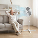 40w Pedestal Fan Adjustable Height Oscillating Standing Fan For Home Or Office