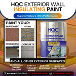 HQC Paint Exterior Wall Insulating Paint - Weatherproof, Heat Reflecting & Energy Saving