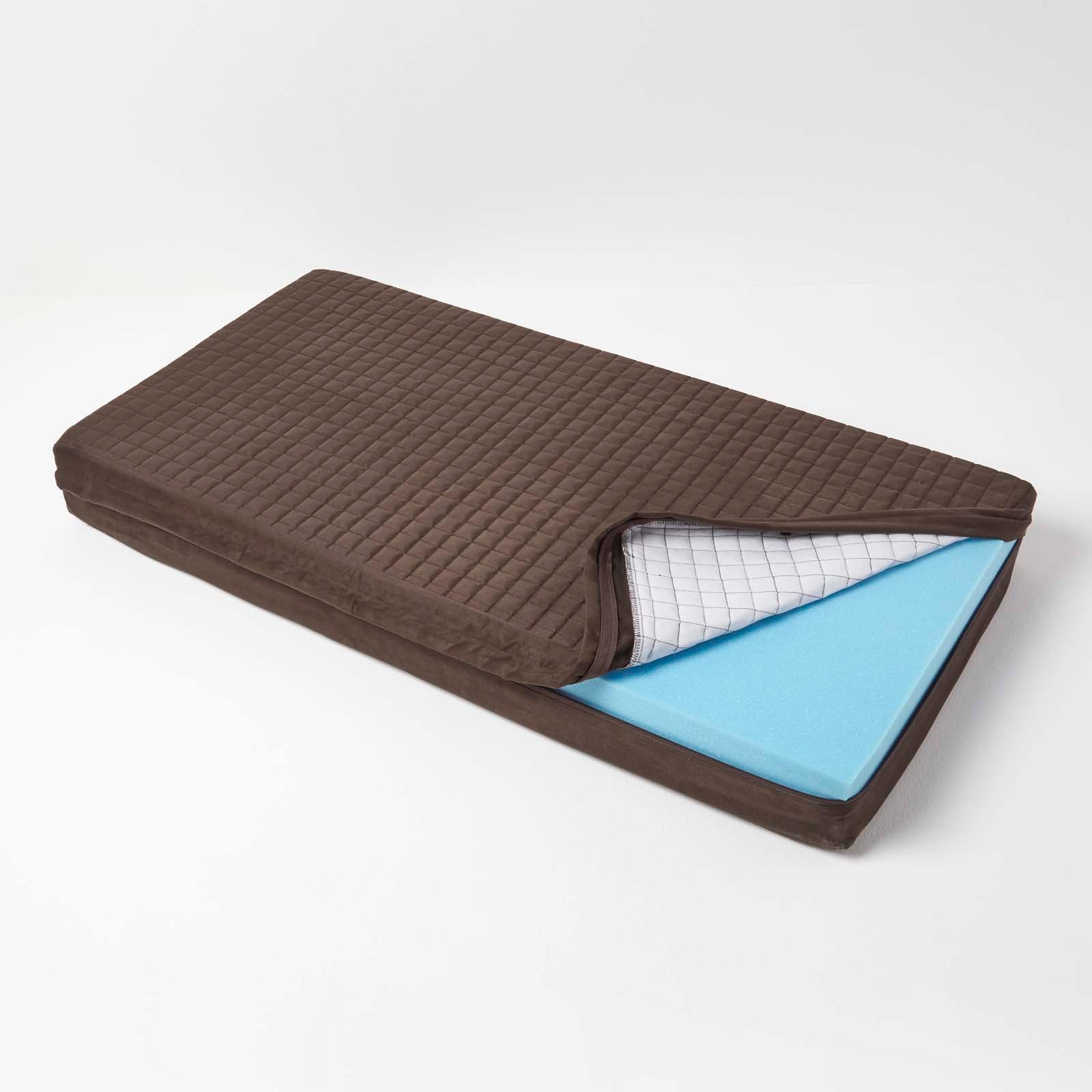 Quilted Polyester 2 Seater Orthopaedic Booster Cushion Cover | 50cm x 100cm | Brown