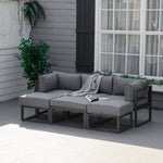 Outsunny 6 Pc Garden Daybed Sectional Set W/ Coffee Table