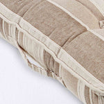 Morocco Striped Cotton Floor Cushion | 40cm x 40cm | Beige